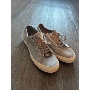 Superga Women’s 2750 Velvet Taupe Grey Comfort Lace Up Sneakers